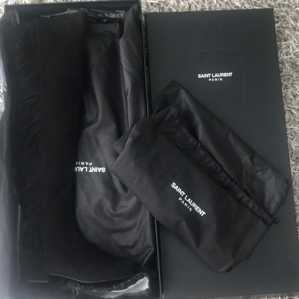 NIB Saint Laurent Fringe Over the Knee OTK Boots - Picture 2 of 3